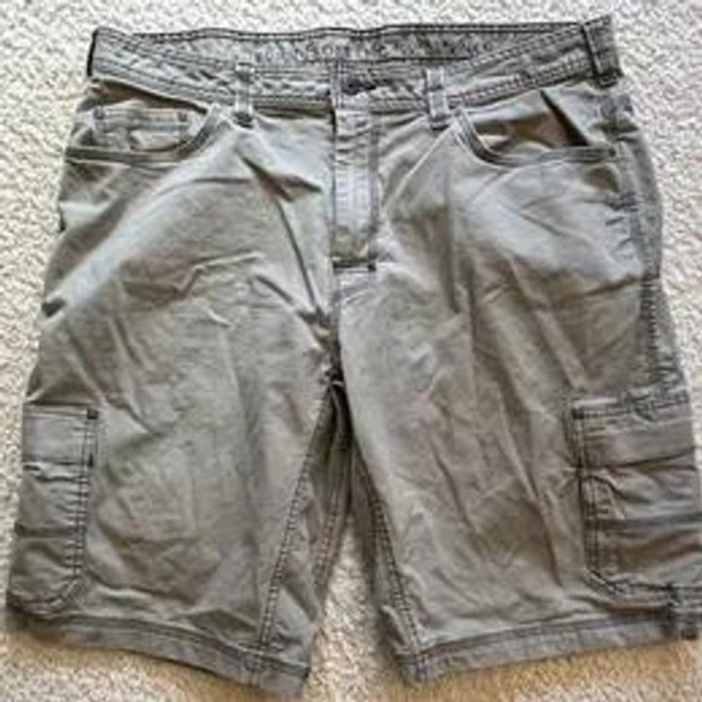 PRANA Beige Cargo Organic Cotton Blend Hiking Shorts Men 38 x 11.5